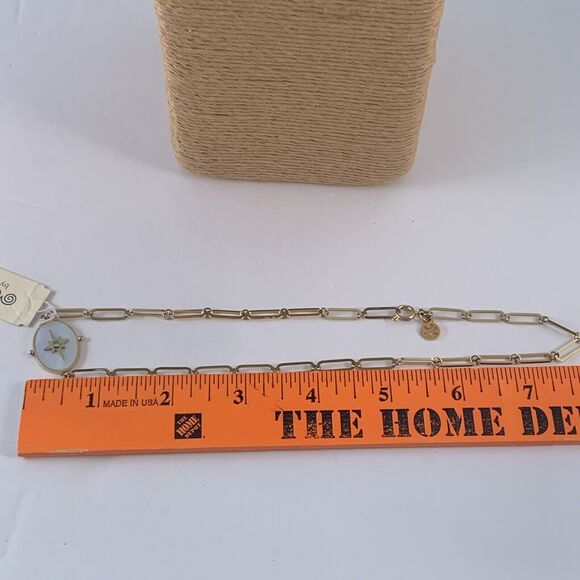 Trades By Haim Shahar Gold plated Link Chain Necklace with Mother of Pearl Spain - Picture 6 of 7